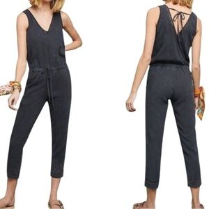 Cloth & Stone Women Medium Grey Tencel Cropped Jumpsuit NWOT